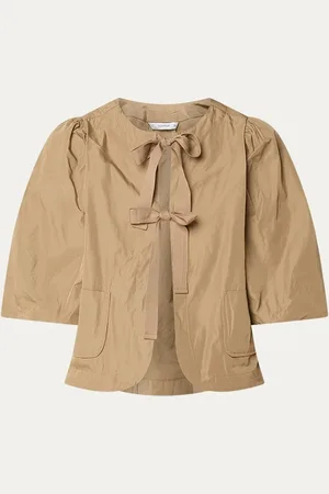 Summum Woman Top met strikdetail en pofmouw