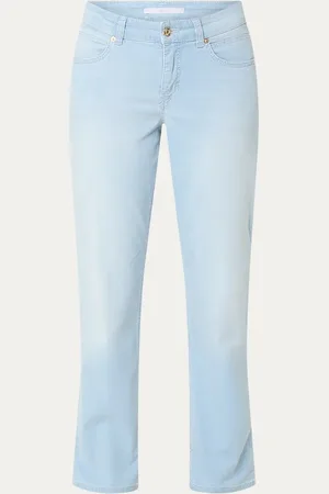 Mac Sue mid waist tapered fit cropped jeans met stretch