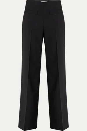 Sandro High waist wide fit pantalon in scheerwolblend