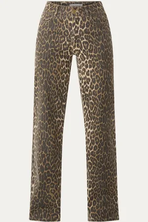 Sofie Schnoor Sienna mid waist loose fit jeans met panterprint