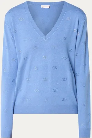 Liu Jo Fijngebreide pullover met V-hals en strass