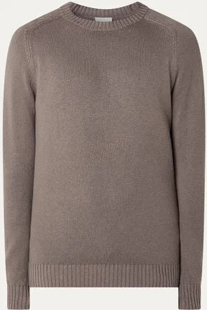 Profuomo Grofgebreide trui met ronde hals