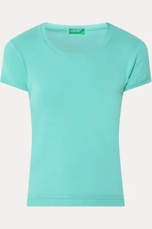 Benetton Fijngebreid T-shirt met ronde hals