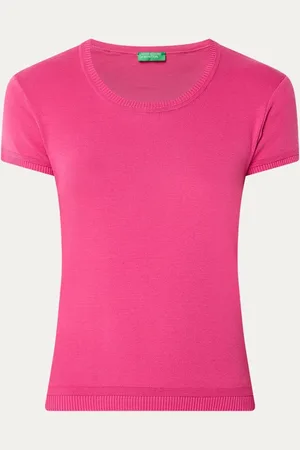 Benetton Fijngebreid T-shirt met ronde hals