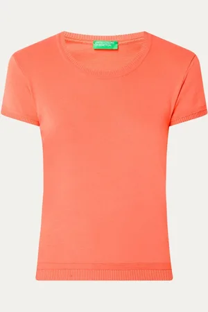 Benetton Fijngebreid T-shirt met ronde hals