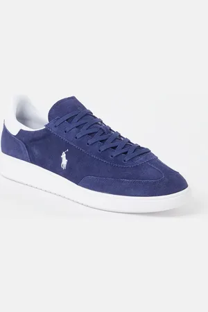 Ralph Lauren Bedford sneaker van suède met leren details