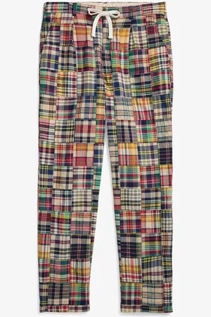 Ralph Lauren Prepster Madras straight fit broek met patchwork