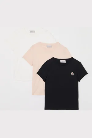 Moncler T-shirt met logoborduring in 3-pack