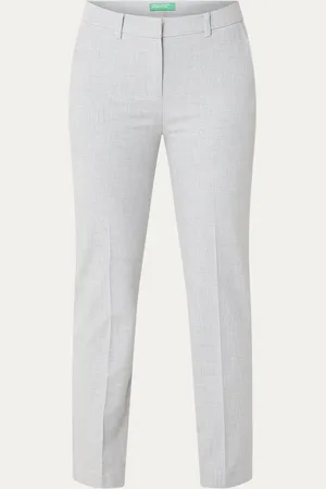 Benetton High waist tapered cropped pantalon met stretch
