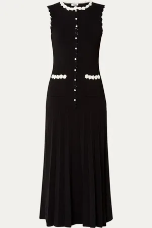 Sandro Midi jurk met imitatieparels en plooidetail