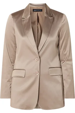 Expresso Blazer van satijn met klepzakken