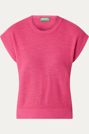Benetton Fijngebreide top in linnenblend