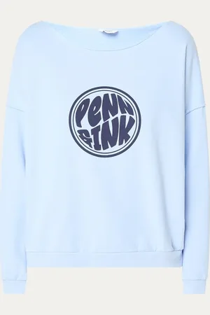 penn ink Sweater met logoprint en boothals