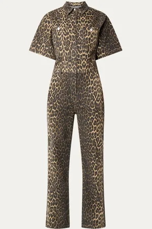 Sofie Schnoor Wilma wide fit jumpsuit met panterprint en steekzakken
