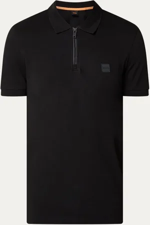 HUGO BOSS Regular fit polo van piqué katoen met halve rits
