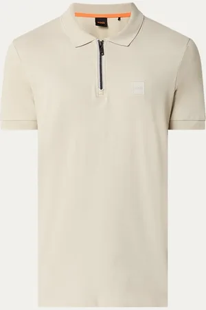 HUGO BOSS Regular fit polo van piqué katoen met halve rits