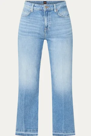 HUGO BOSS Soft Kick high waist flared cropped jeans met lichte wassing