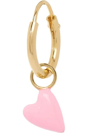 ANNA + NINA Rose Heart Beat enkele oorring verguld