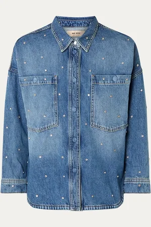 Mos Mosh MMEmme overshirt van denim met strass