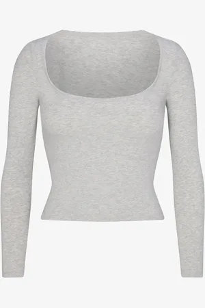 SKIMS Cotton Jersey longsleeve met rechthoekige hals