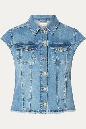 Claudia Sträter Gilet van denim met borstzakken