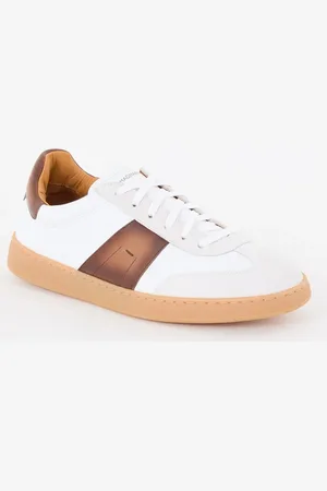 Magnanni Sneaker van leer met suède details