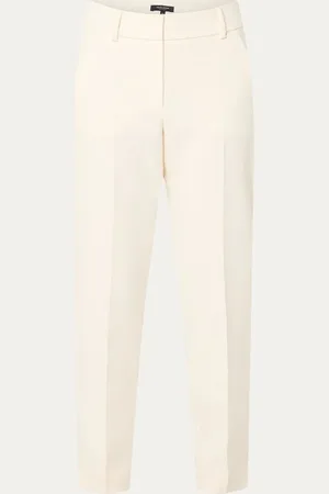 Claudia Sträter High waist tapered fit cropped pantalon met steekzakken