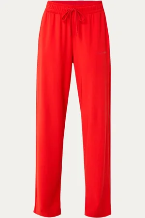 Modstrom Marietta high waist straight fit broek met steekzakken en logo
