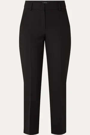 Claudia Sträter High waist tapered fit cropped pantalon met steekzakken