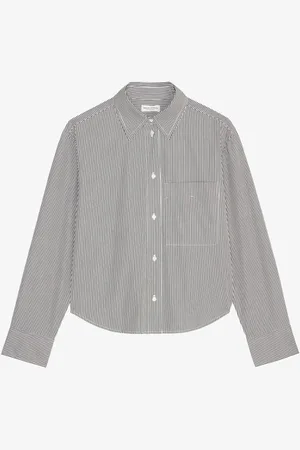 Marc O’ Polo Cropped blouse met streepprint
