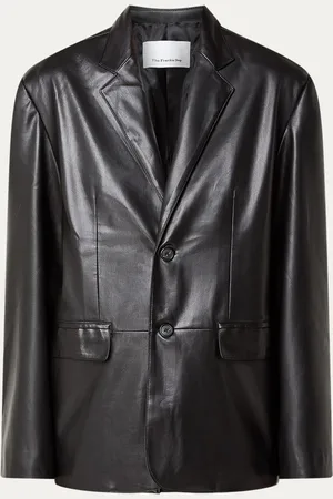 The Frankie Shop Olympia blazer van imitatieleer met klepzakken