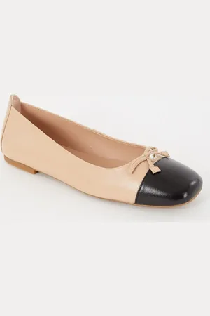 Unisa Belle ballerina van leer met strikdetail