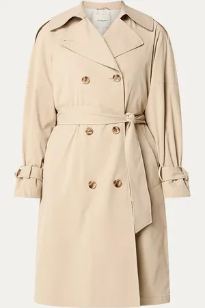 beaumont Maxy double-breasted trenchcoat met strikceintuur en steekzakken