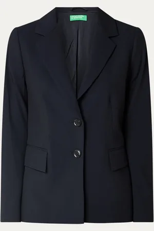 Benetton Blazer met schoudervulling en steekzakken