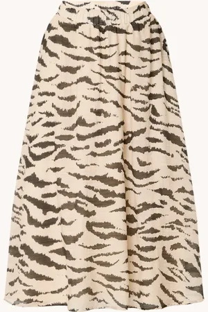 BY-BAR Juta midi rok met zebraprint