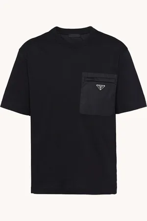 Prada Re-Nylon T-shirt met borstzak en logo