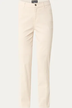 Expresso High waist tapered fit chino met steekzakken