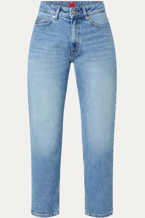 HUGO BOSS 938 high waist cropped mom jeans met medium wassing