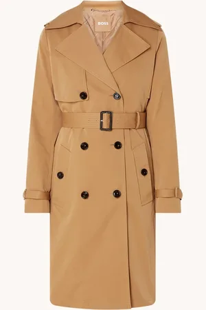 HUGO BOSS Double-breasted trenchcoat met steekzakken en ceintuur