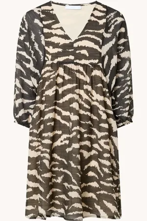 BY-BAR Philou mini jurk met zebraprint en ballonmouw