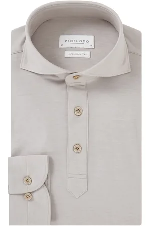 Profuomo Japanese knitted regular fit polo met stretch