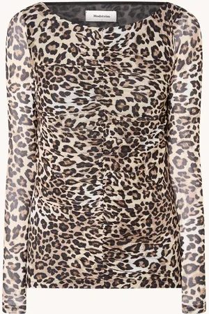 Modstrom Gwen semi-transparante top met panterprint