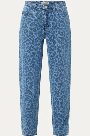 Sofie Schnoor High waist tapered fit jeans met panterprint