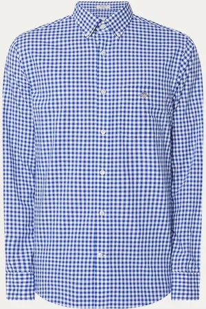GANT Regular fit overhemd met ruitdessin en logo