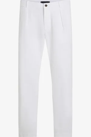 Tommy Hilfiger Murray herringbone straight fit chino met steekzakken