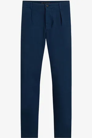 Tommy Hilfiger Murray herringbone straight fit chino met steekzakken