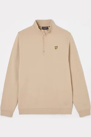 Lyle & Scott Sweater met halve rits en logo