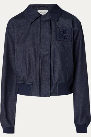 Modstrom Maren bomberjack van denim met steekzakken en logoborduring