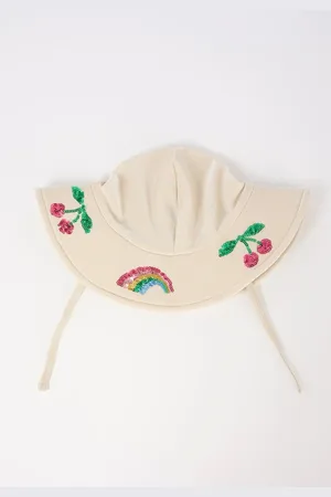 Konges Sløjd Beatrice Swim bucket hoed met lurex en pailletten