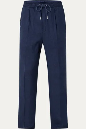 Profuomo Loose fit joggingbroek in linnenblend